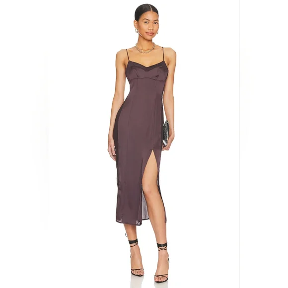 Free People | Dresses | Intimately By Free People City Cool Midi Slip Dress  In Chocolate Merlot | Poshmark